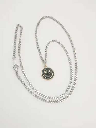 Jewelry × Silver × Vintage Smiley Face Pendant Ne… - image 1