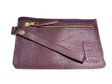 Portland Leather Plum Adriana Wristlet UNICORN - image 1