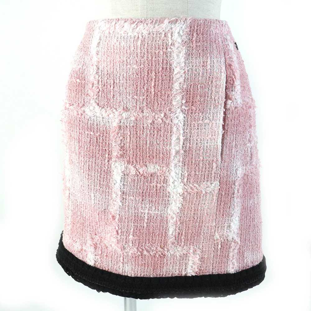 CHANEL skirt 22C P71877 cotton Pink white black 40 - image 1