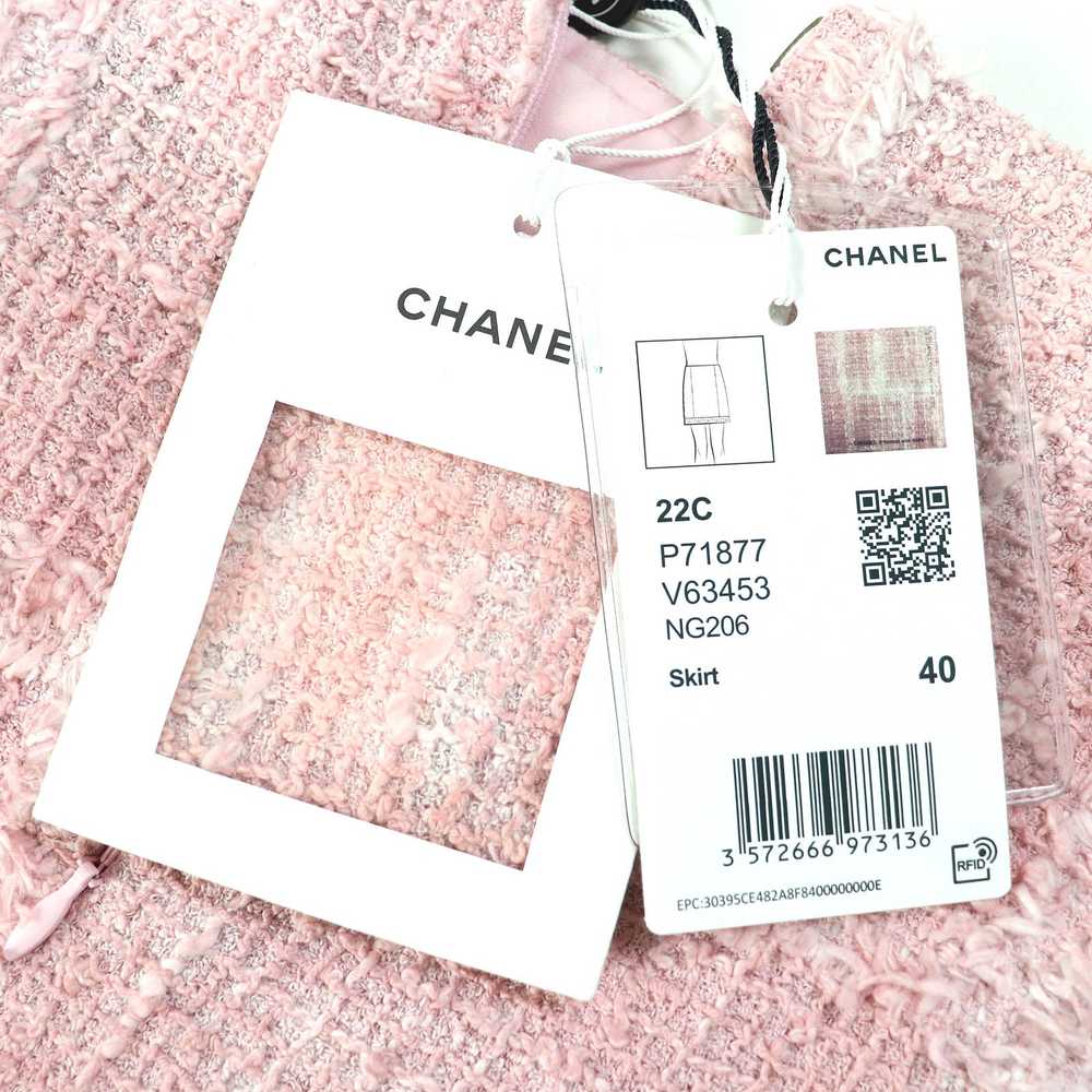 CHANEL skirt 22C P71877 cotton Pink white black 40 - image 7