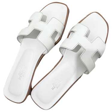 Hermès Oran leather sandal - image 1