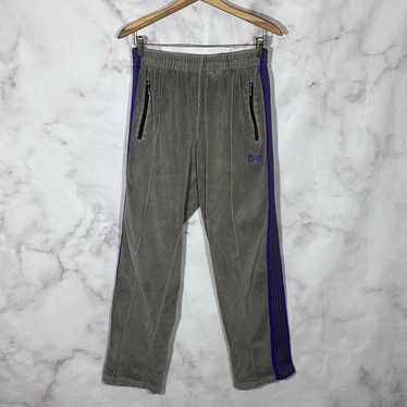 Needles Grey Velour Pleated Track Pants