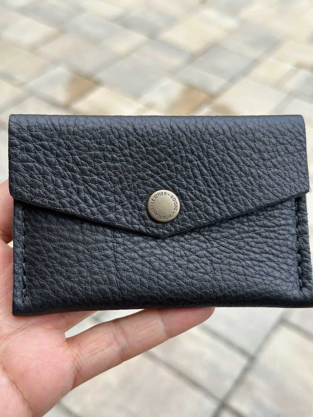 Portland Leather Pebbled Black Mini Envelope - image 4