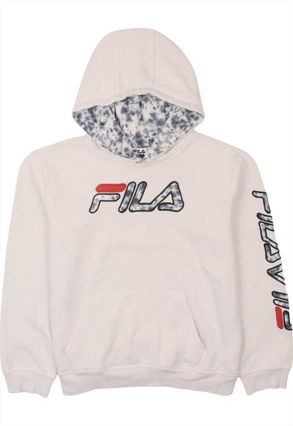 Vintage 90's Fila Hoodie Spellout Pullover White … - image 1