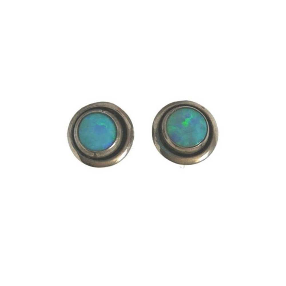 The Unbranded Brand Round Cut Blue Green Opal Stu… - image 2