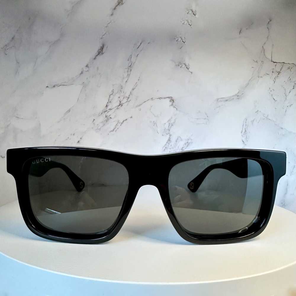 Gucci New GUCCI Sunglasses Black Gold Square - image 2