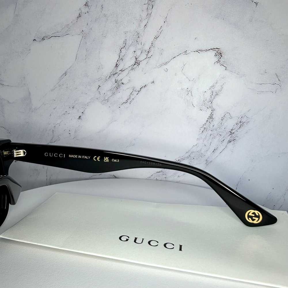 Gucci New GUCCI Sunglasses Black Gold Square - image 5