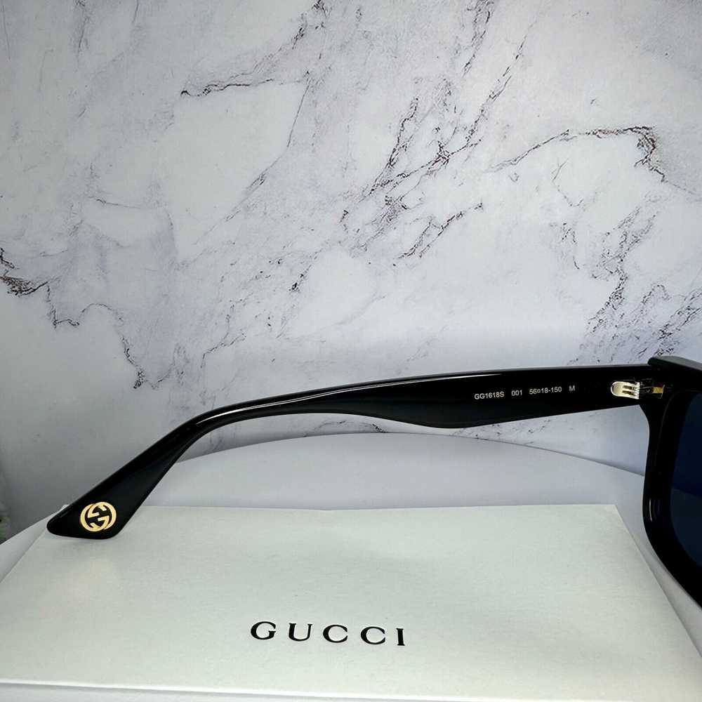 Gucci New GUCCI Sunglasses Black Gold Square - image 6