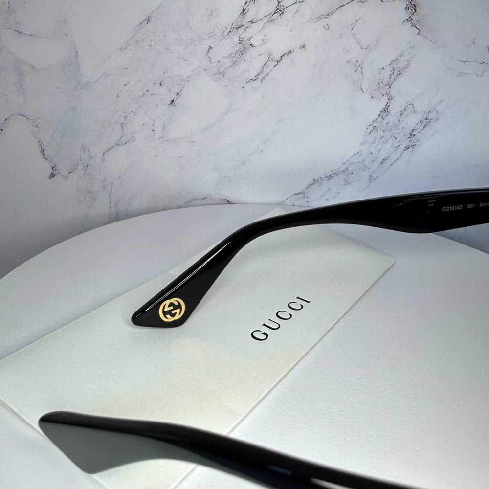 Gucci New GUCCI Sunglasses Black Gold Square - image 7