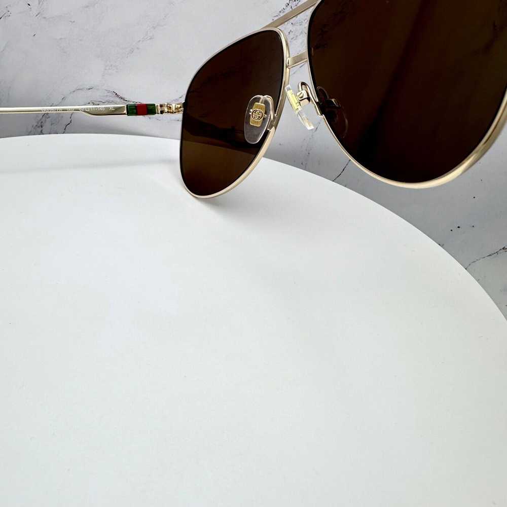 Gucci New GUCCI Sunglasses Gold Metal Pilot Aviat… - image 10