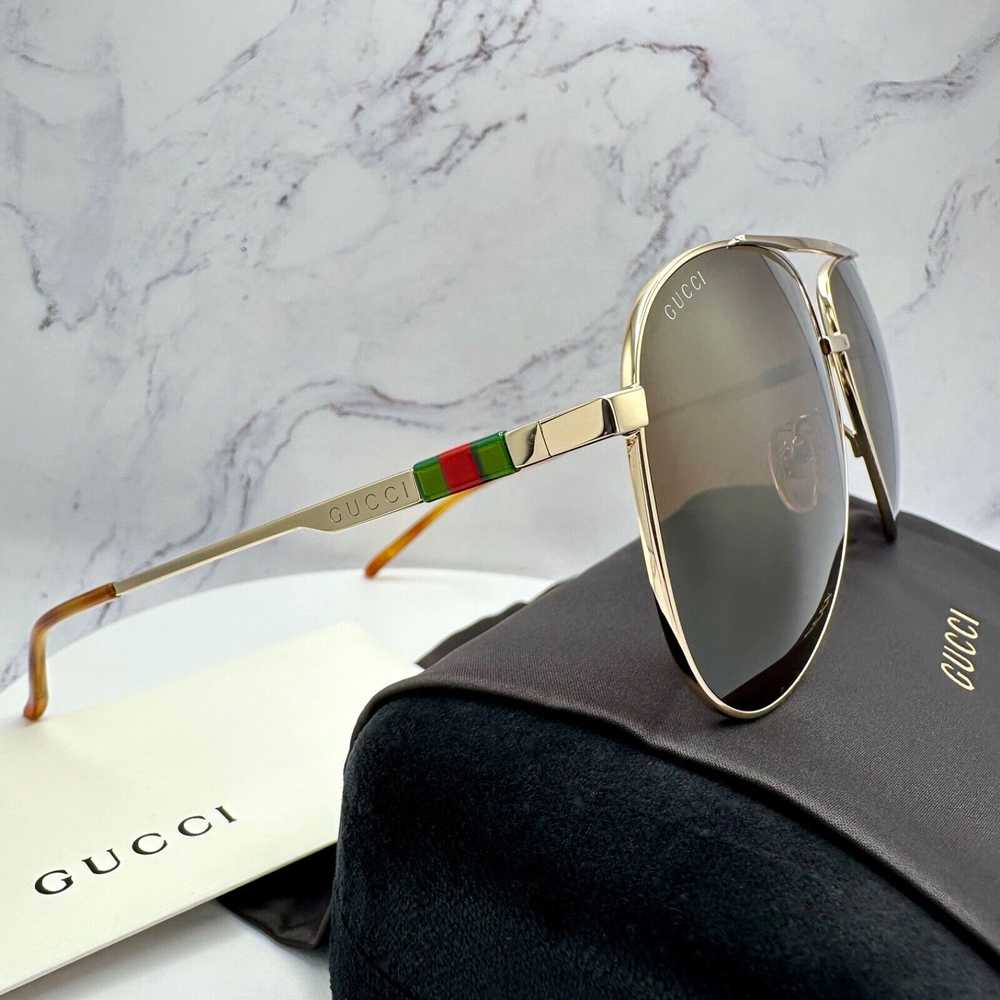 Gucci New GUCCI Sunglasses Gold Metal Pilot Aviat… - image 1