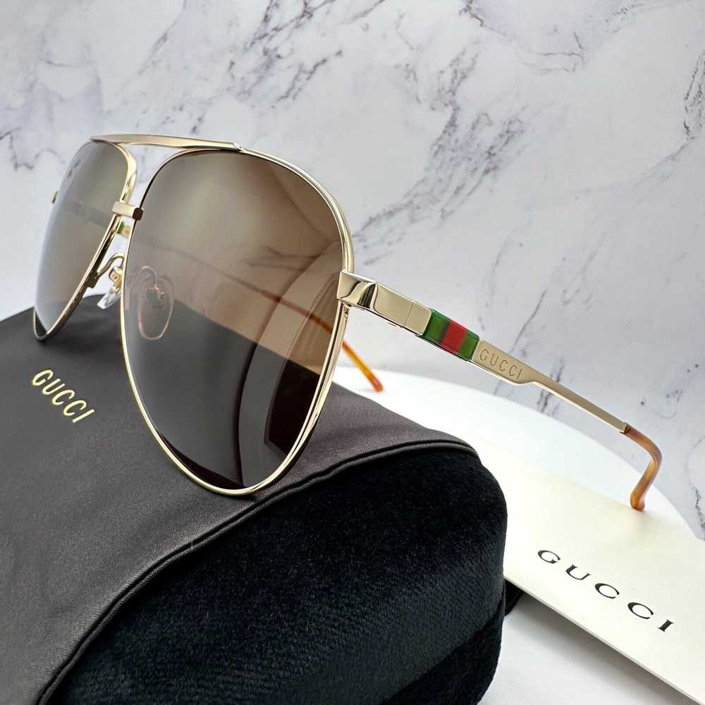 Gucci New GUCCI Sunglasses Gold Metal Pilot Aviat… - image 5