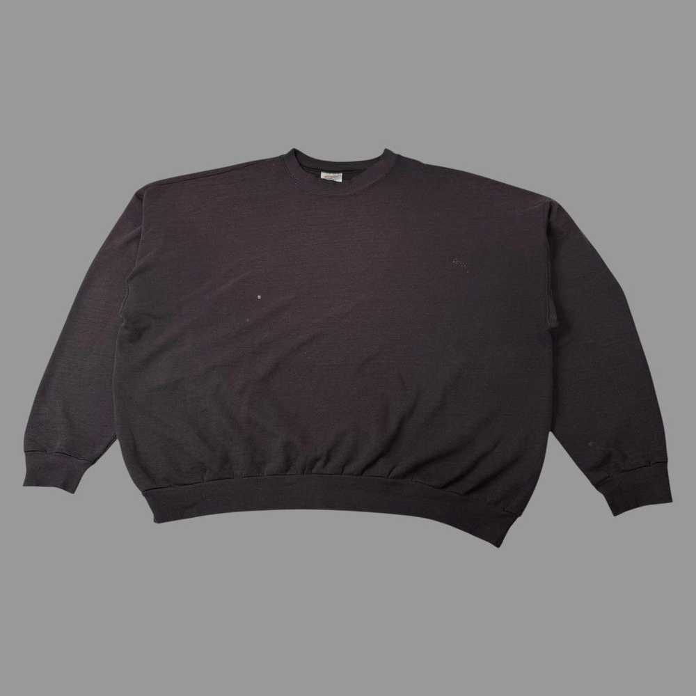 Blank × Hanes × Vintage Vintage faded black Hanes… - image 1