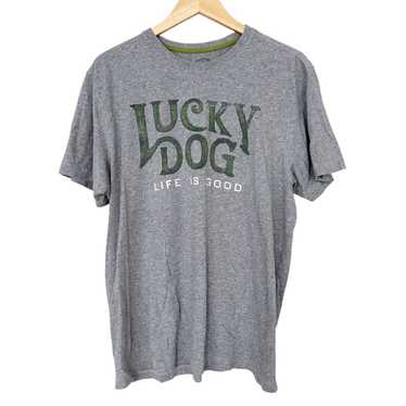 Life Is Good Life is Good Lucky Dog Gray T Shirt S