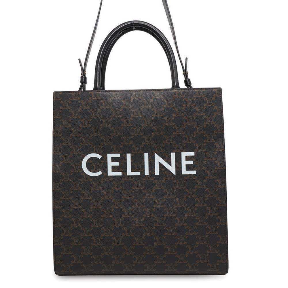 Celine Celine Tote Bag Triomphe Vertical Cabas Me… - image 1