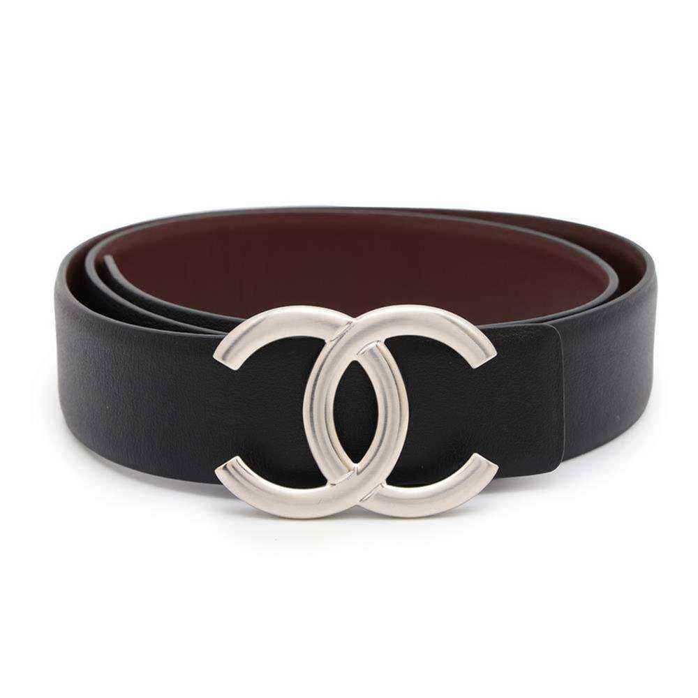 Chanel Chanel Belt Coco Mark Reversible Leather S… - image 1