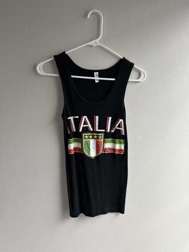 Italian Designers Black Italia Tank Top