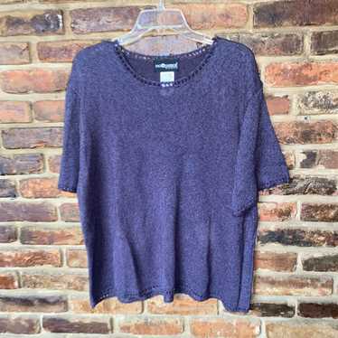 Other Sag Harbor Plum Purple Short Sleeve Knit Pu… - image 1