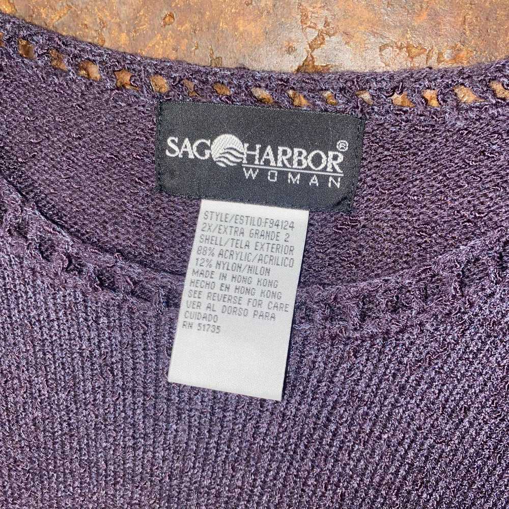 Other Sag Harbor Plum Purple Short Sleeve Knit Pu… - image 5