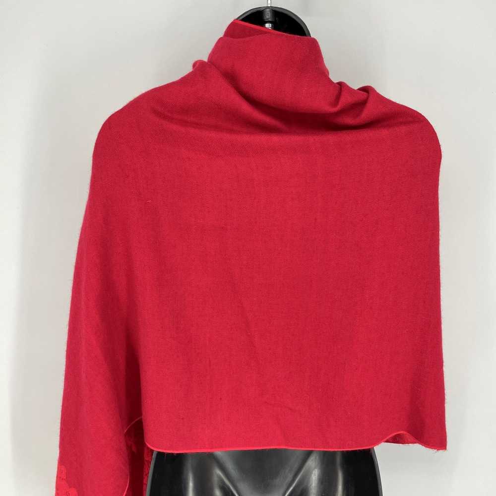 Other Pashmina Red Fringe Accent Silk Blend Scarf… - image 3