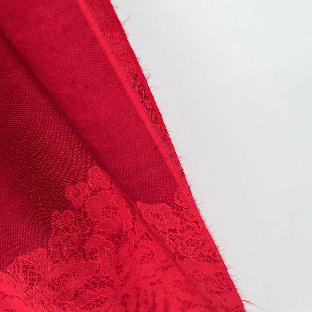 Other Pashmina Red Fringe Accent Silk Blend Scarf… - image 9