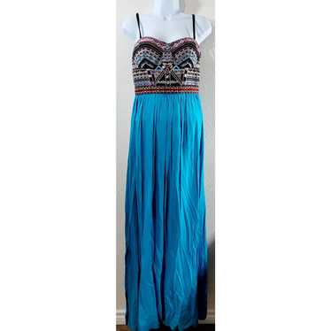 Other Soieblu Blue Multi Color Embroidered Straple