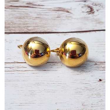 Other Vintage Clip On Earrings Mirrored Gold Tone… - image 1