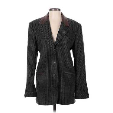 Vintage VTG Maurices Houndstooth Blazer Leather C… - image 1