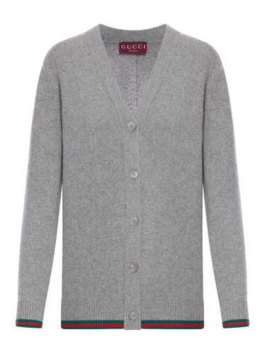 Gucci WOOL AND CASHMERE CARDIGAN WITH WEB