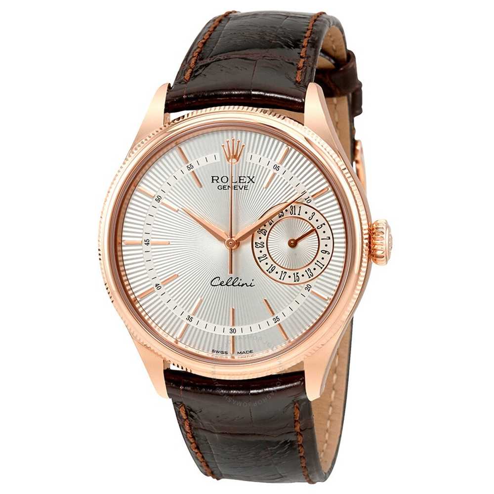 Rolex Cellini Silver Dial 18K Everose Gold Men's … - image 1