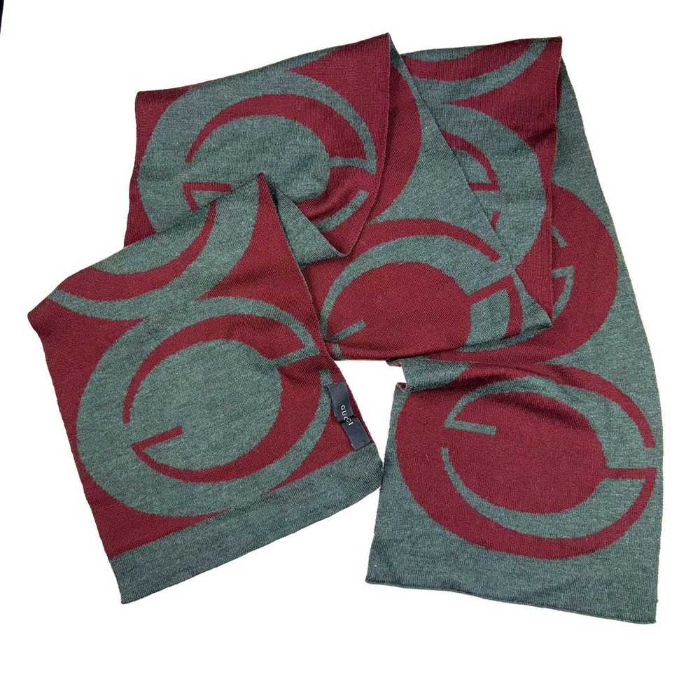 Gucci × Luxury Gucci big GG monogram wool scarf m… - image 1