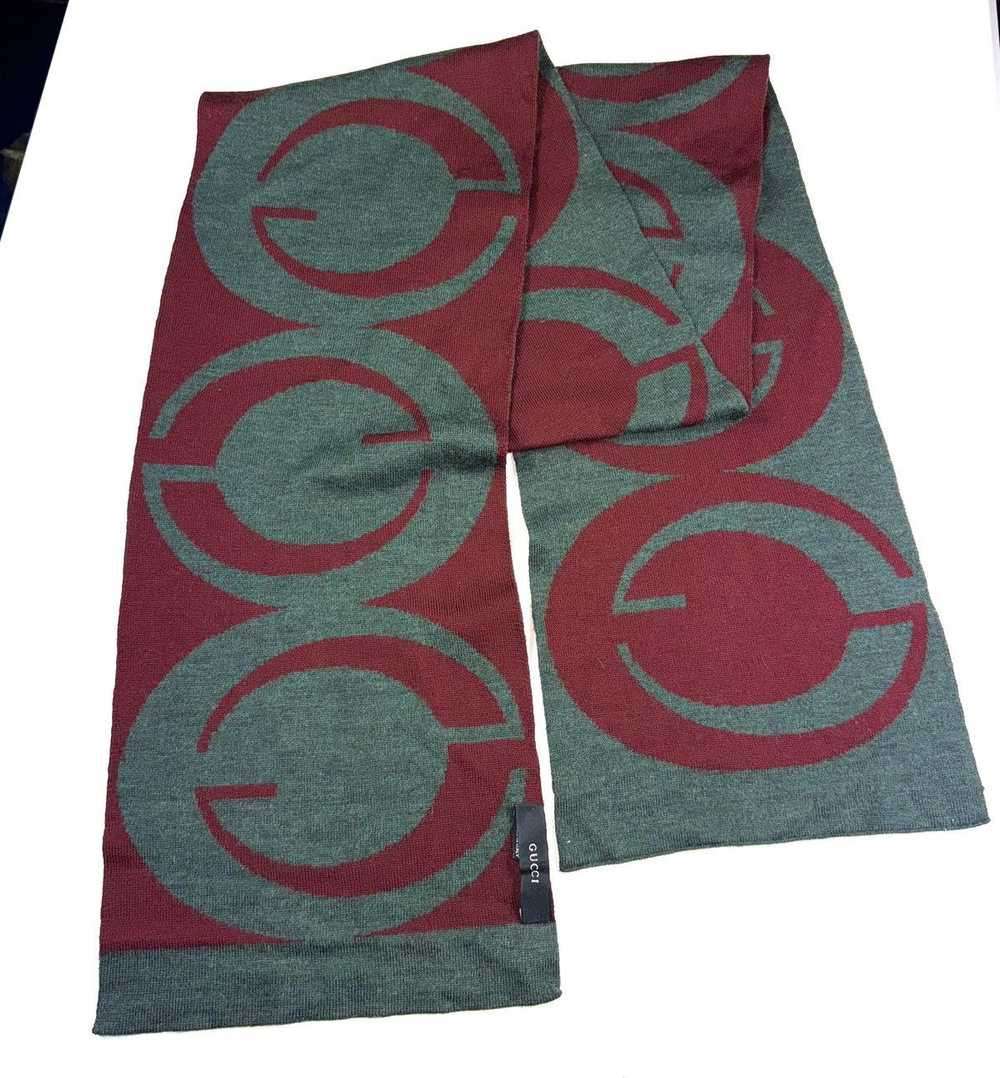 Gucci × Luxury Gucci big GG monogram wool scarf m… - image 2