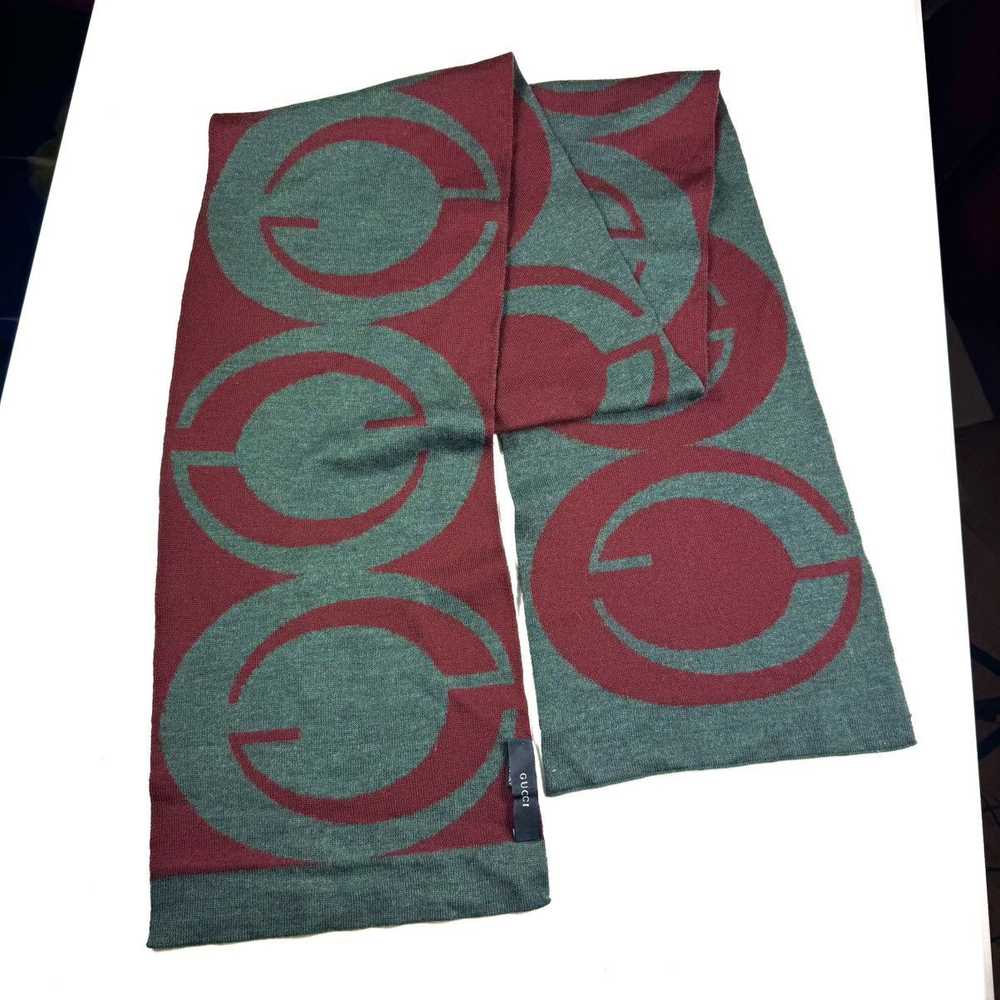 Gucci × Luxury Gucci big GG monogram wool scarf m… - image 3