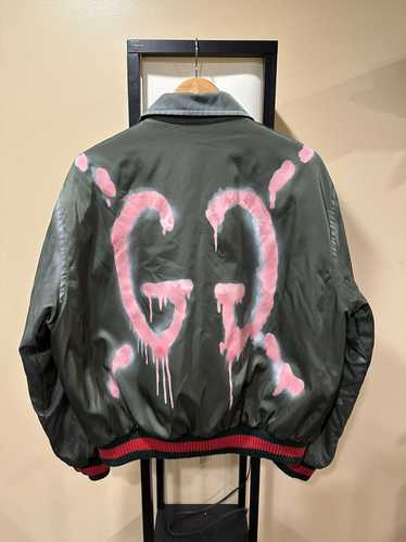 Gucci Gucci Hand Painted Ghost Bomber Olive Green 