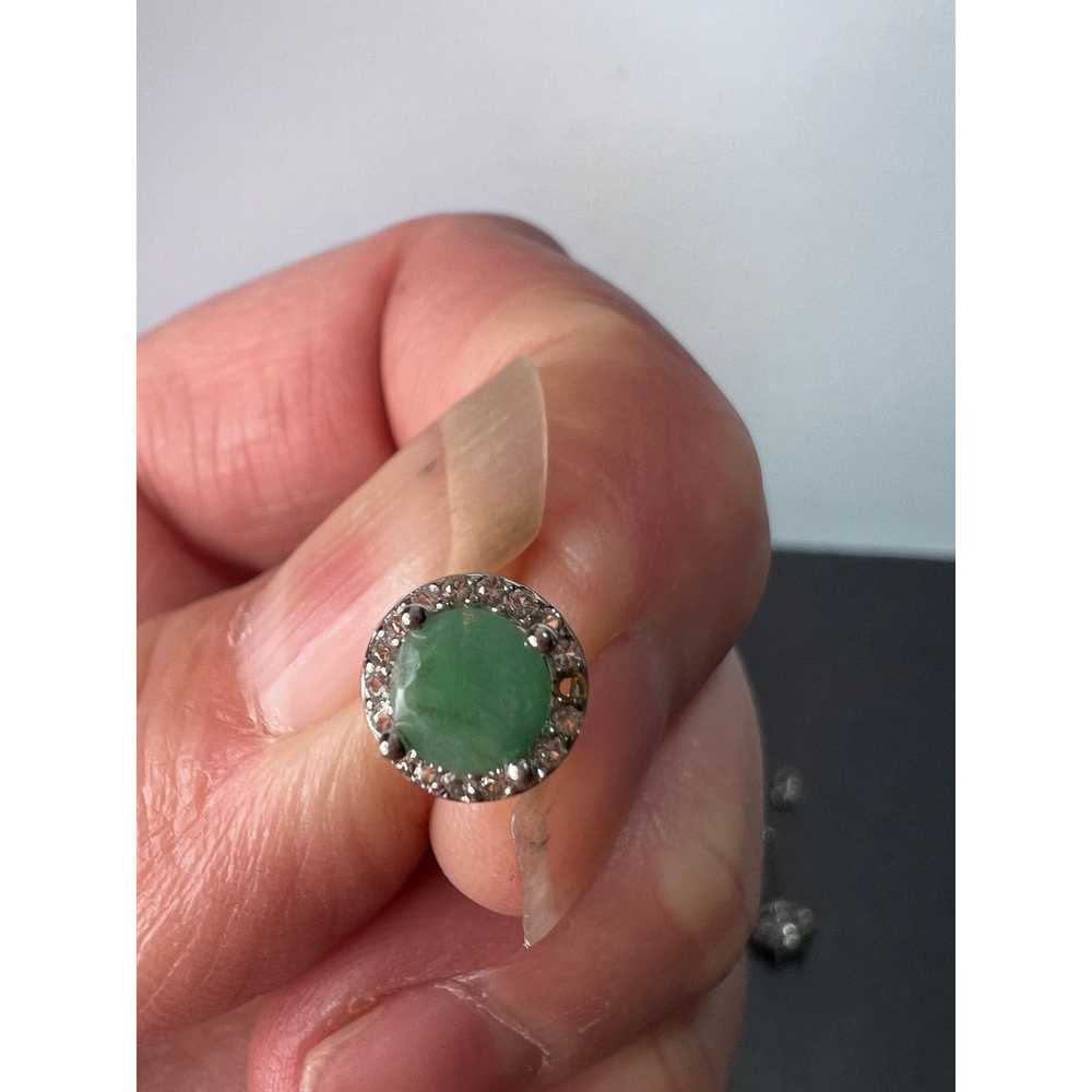 Other Emerald and zircon halo stud earrings in st… - image 11