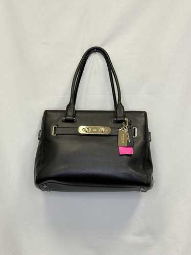 Coach Black Swagger Carryall Pebble Leather Satche