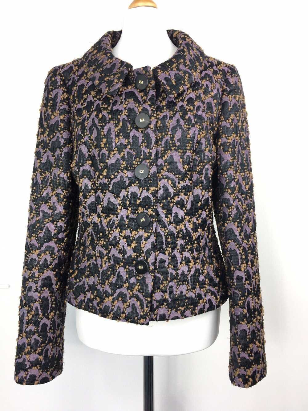 Escada Jacket 36 8/10 UK Striking Vtg Textured Pu… - image 5