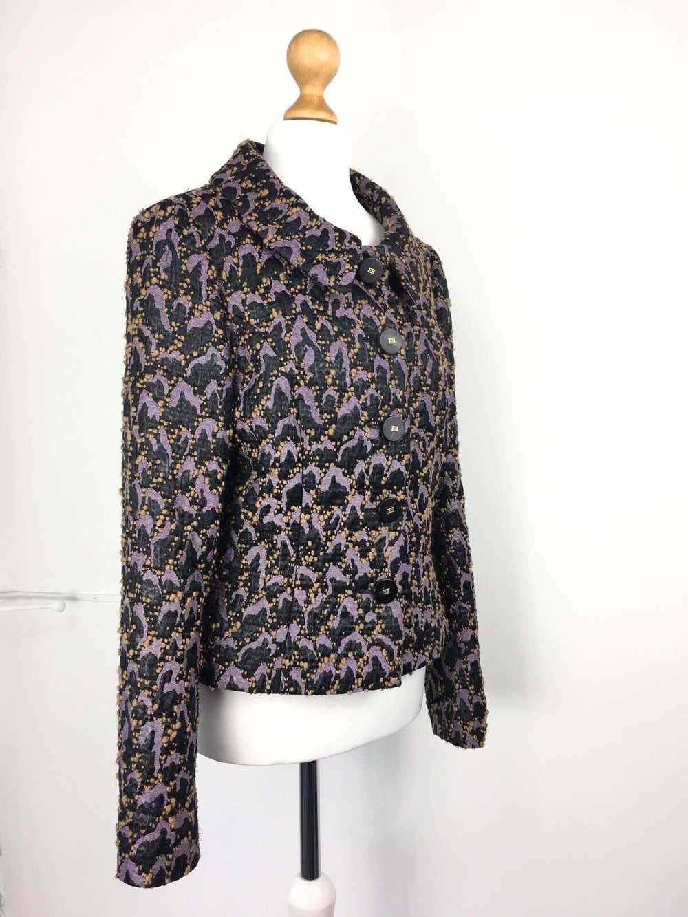 Escada Jacket 36 8/10 UK Striking Vtg Textured Pu… - image 6