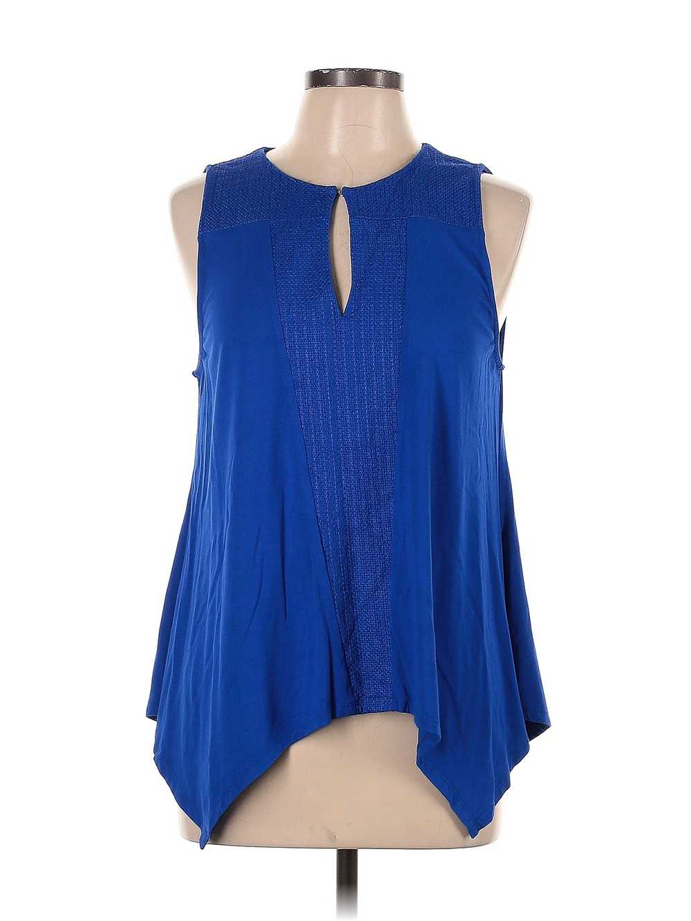 Adrianna Papell Women Blue Sleeveless Blouse L - image 1