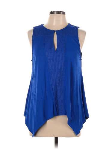 Adrianna Papell Women Blue Sleeveless Blouse L