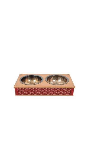 Goyard Red Edmond Double Dog Cat Bowl Hard Sided T