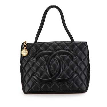 Black Chanel Caviar Medallion Tote