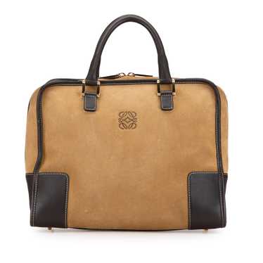 Brown LOEWE Suede Amazona 32 Handbag