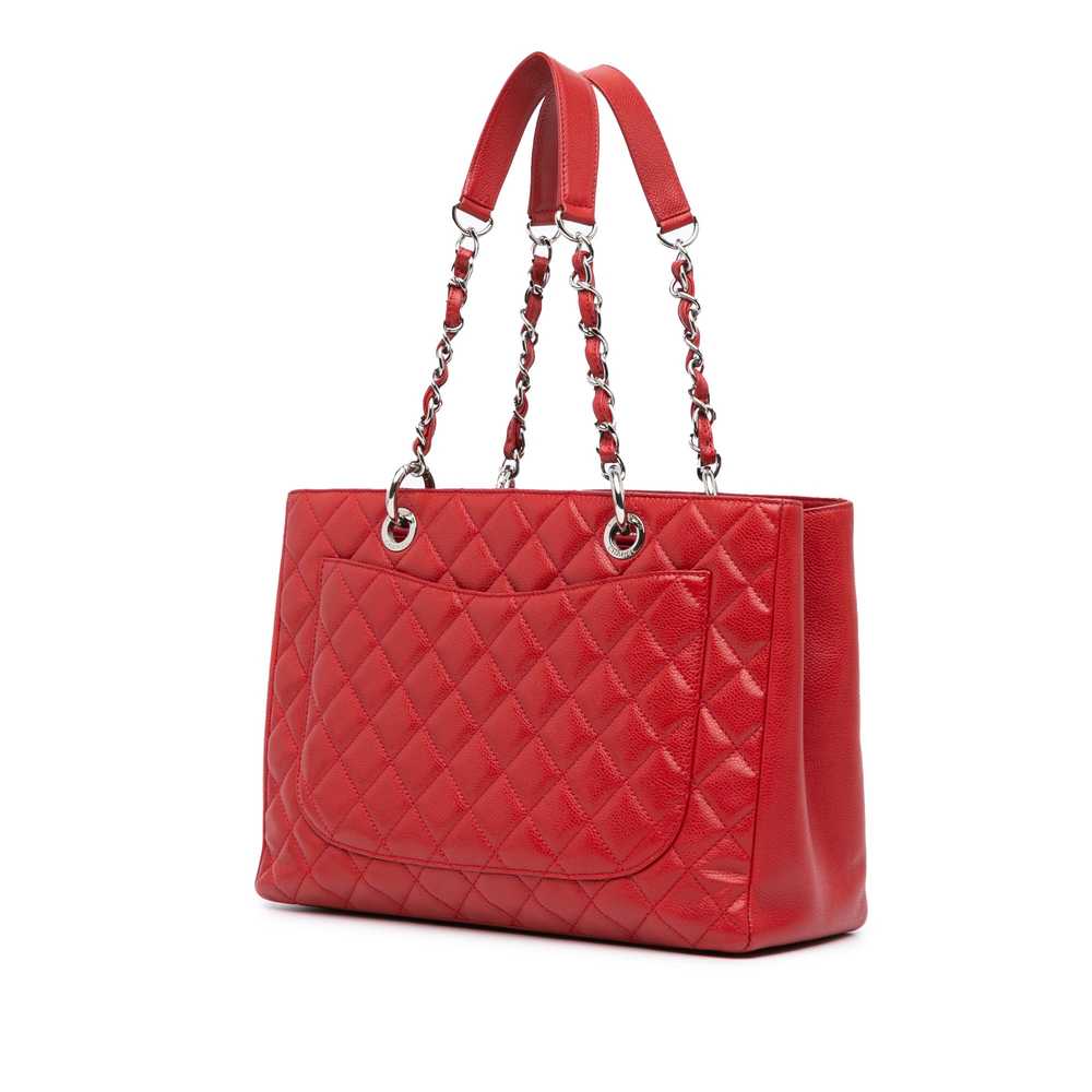 Red Chanel Caviar Grand Shopping Tote - image 2