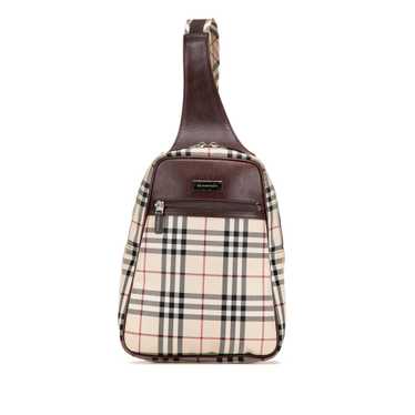 Brown Burberry House Check Canvas Crossbody