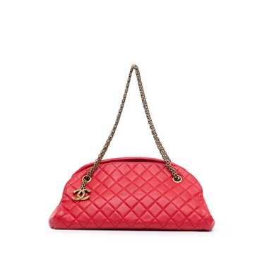 Red Chanel Medium Lambskin Just Mademoiselle Shou… - image 1