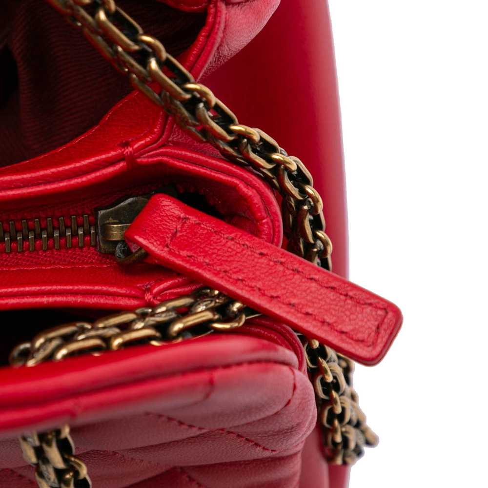 Red Chanel Medium Lambskin Just Mademoiselle Shou… - image 9