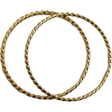 Set of Vintage Gold Tone Twist Bangle Bracelets