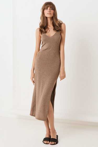 Spell USA Petra Metallic Knit Slip Dress - image 1