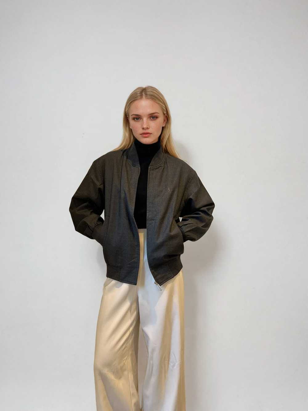 YSL Grey Bomber - image 1